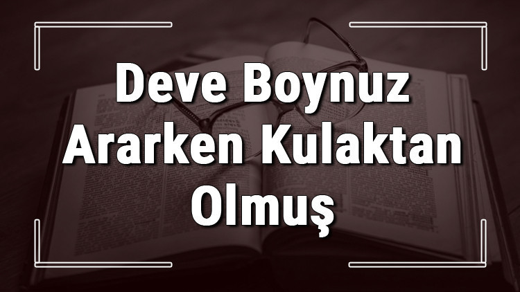 Deve Boynuz Ararken Kulaktan Olmuş atasözünün anlamı ve örnek cümle içinde kullanımı (TDK) Deve Boynuz Ararken Kulaktan Olmuş atasözünün anlamı ve örnek cümle içinde kullanımı (TDK)