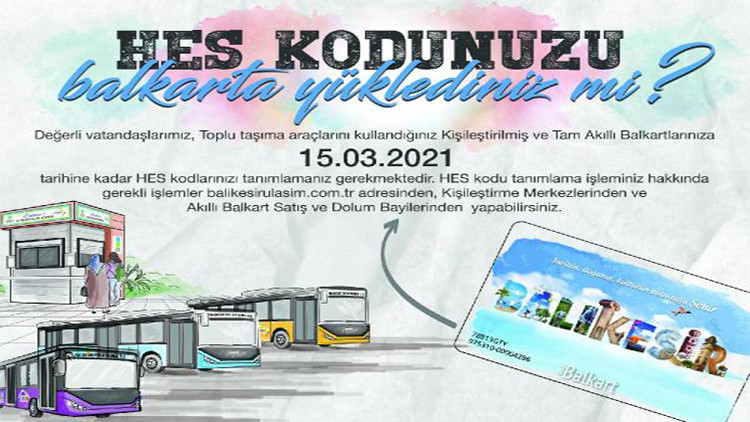 Balıkesir Belediyesi toplu ulaşımda HES kodu zorunluluğu getirdi