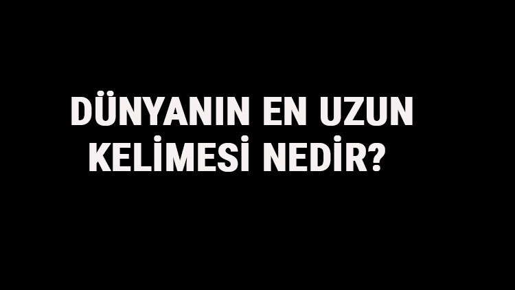 Dünyanın En Uzun Kelimesi Nedir Türkçede Ve Diğer Dillerde En Uzun Olan Kelimeler