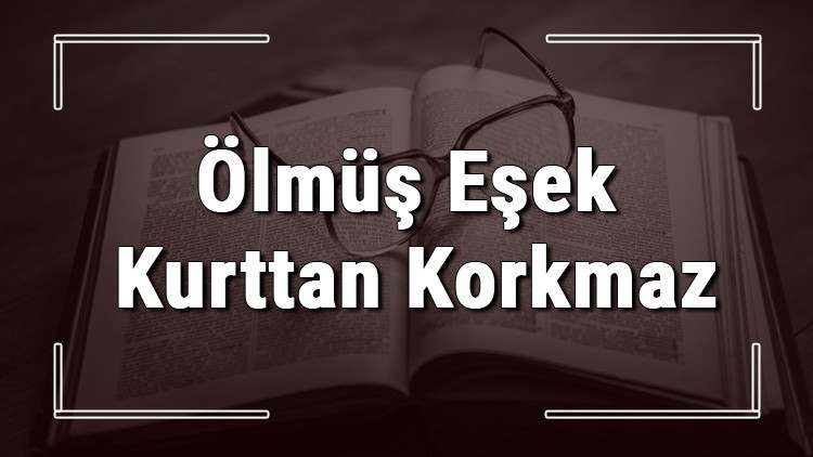 Ölmüş Eşek Kurttan Korkmaz atasözünün anlamı ve örnek cümle içinde kullanımı (TDK) Ölmüş Eşek Kurttan Korkmaz atasözünün anlamı ve örnek cümle içinde kullanımı (TDK)