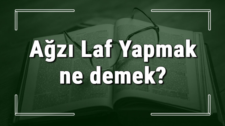 Ağzı Laf Yapmak ne demek Ağzı Laf Yapmak deyiminin anlamı ve cümle içinde örnek kullanımı (TDK)