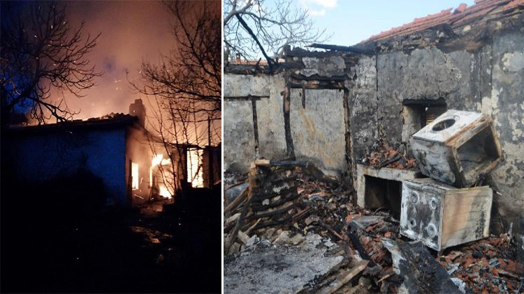Engelli kardeşlerin yaşadığı ev yanarak küle döndü