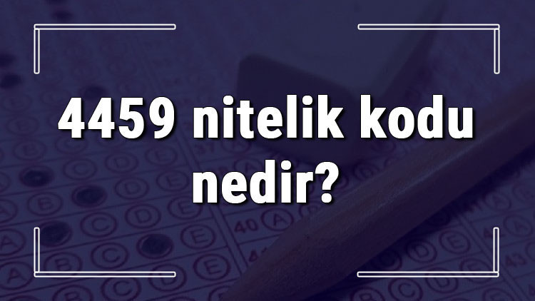 4459 nitelik kodu nedir KPSS 4459 nitelik kodu özel şartı ne işe yarar