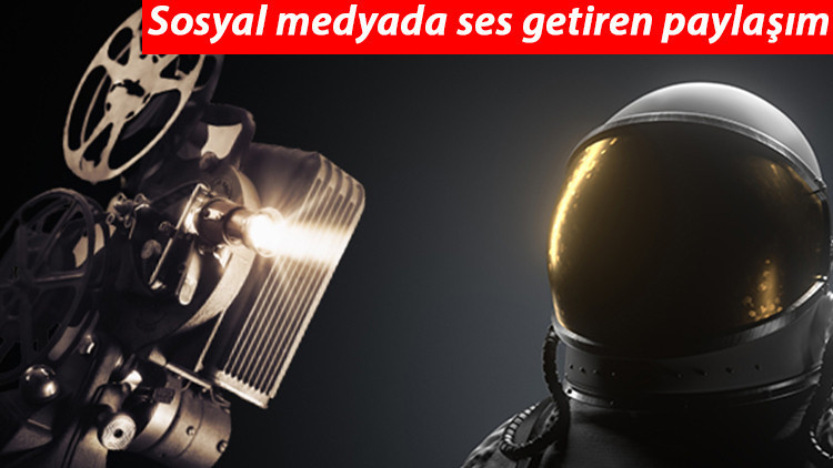 Astronotların film keyfi sosyal medyada