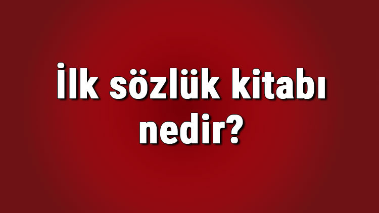 İlk sözlük kitabı nedir İlk sözlük yazarı kimdir Türk edebiyatında ilk Türkçe sözlük hangisidir