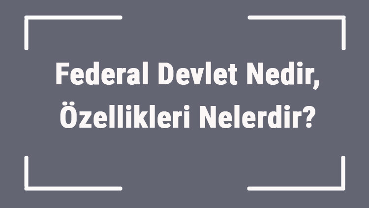 Federal Devlet Nedir, Özellikleri Nelerdir Federal Devlet Anlayışı Ve Sistemi Nedir