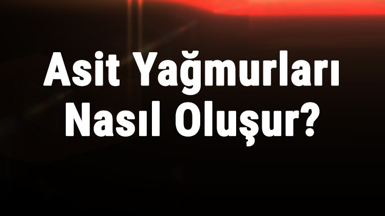 Asit Yağmurları Nasıl Oluşur Asit Yağmutlarına Sebep Olan Gazlar Nelerdir, Çevreye Etkileri Nelerdir