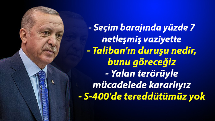 Son dakika: Cumhurbaşkanı Erdoğandan Afganistan açıklaması: Talibanın devlet yönetme noktasındaki duruşunu göreceğiz Son dakika: Cumhurbaşkanı Erdoğandan Afganistan açıklaması: Talibanın devlet yönetme noktasındaki duruşunu göreceğiz