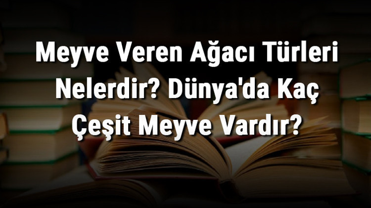 Meyve Veren Ağacı Türleri Nelerdir Dünyada Kaç Çeşit Meyve Vardır Meyve Ağaçları Kaç Yaşında Meyve Verir