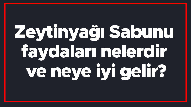 Zeytinyağı Sabunu faydaları nelerdir ve neye iyi gelir Zeytinyağı Sabununun saça, yüze ve cilde faydaları