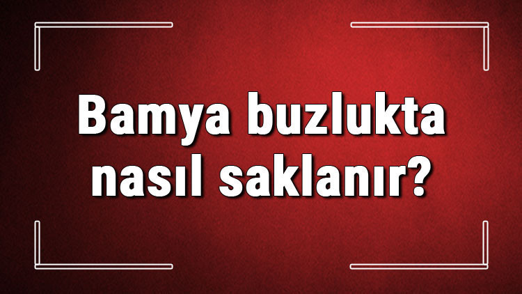 Bamya buzlukta nasıl saklanır Çiğ bamya dondurucuda ve buzdolabında ne kadar süre saklanır Bamya buzlukta nasıl saklanır Çiğ bamya dondurucuda ve buzdolabında ne kadar süre saklanır