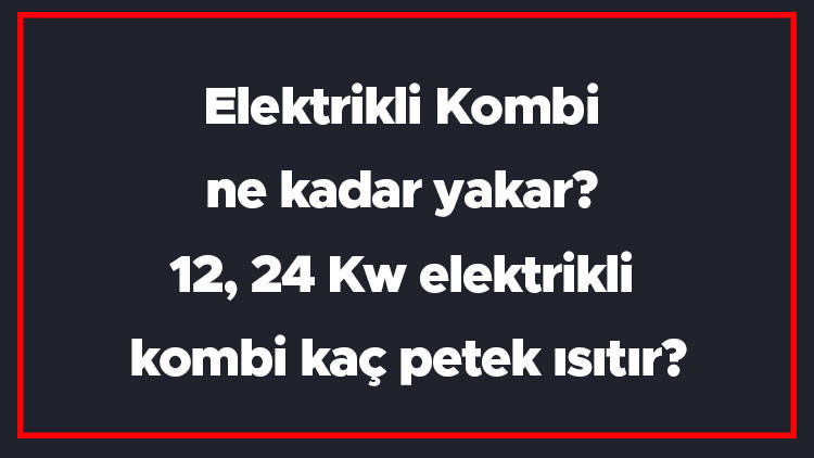 Elektrikli Kombi ne kadar yakar 12, 24 Kw elektrikli kombi kaç petek ısıtır