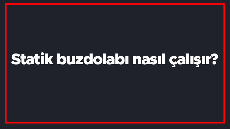 Statik buzdolabı nasıl çalışır Normal buzdolaplarından farkı nedir Karlanma yapar mı