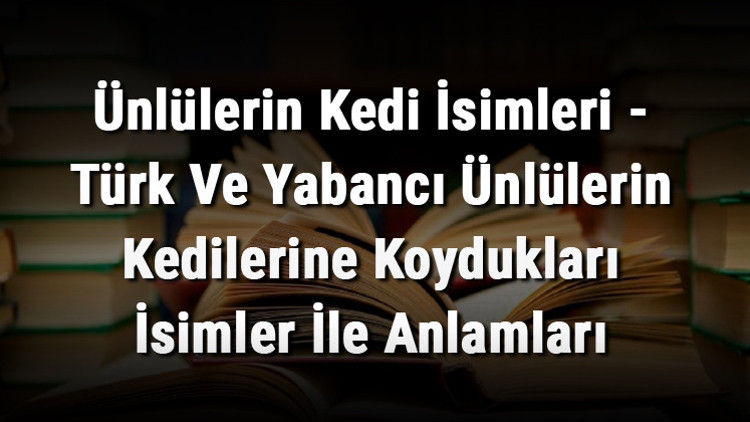 Ünlülerin Kedi İsimleri - Türk Ve Yabancı Ünlülerin Kedilerine Koydukları İsimler İle Anlamları