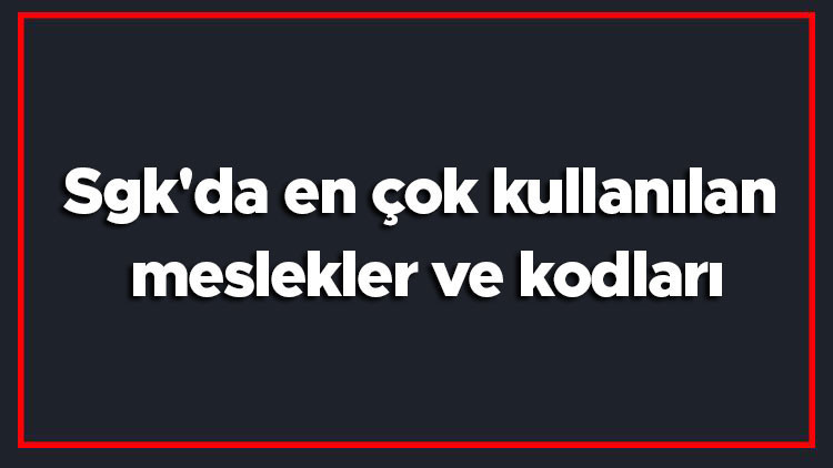 SGK meslek kodları - SGKda en çok kullanılan meslekler ve kodları