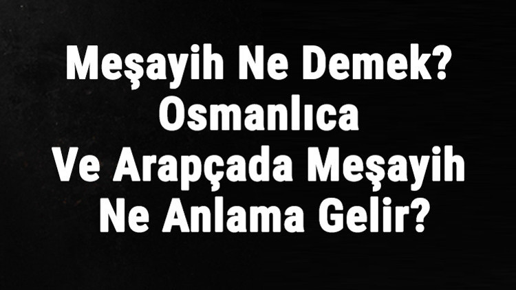 Meşayih Ne Demek Osmanlıca Ve Arapçada Meşayih Ne Anlama Gelir