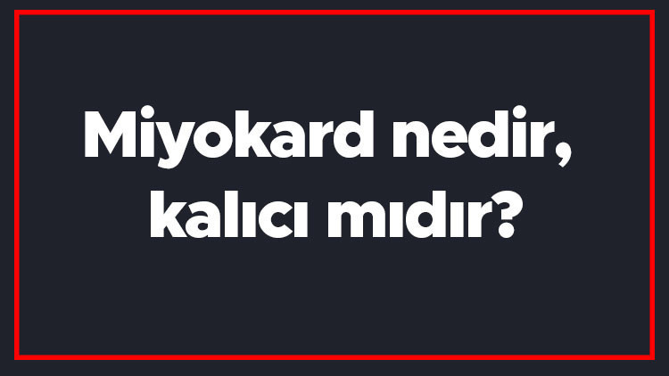 Miyokard nedir, kalıcı mıdır Kalp kası iltihabı belirtileri nelerdir Tanısı ve tedavi yöntemleri..