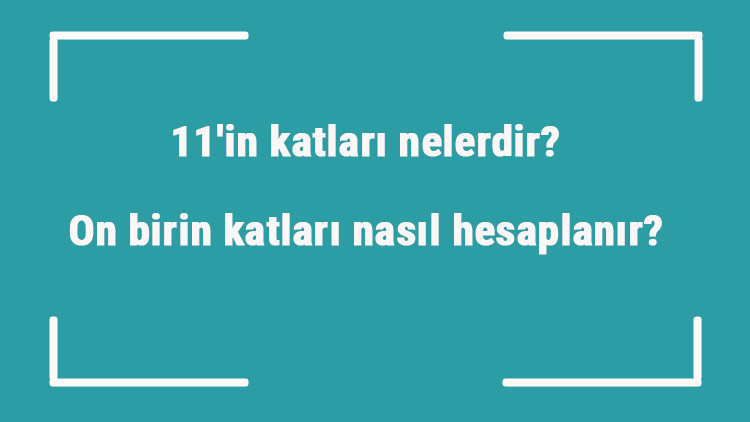 11in katları nelerdir On birin katları nasıl hesaplanır