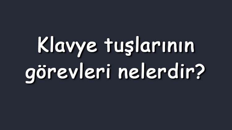 Klavye tuşlarının görevleri nelerdir Bilgisayarda en çok kullanılan klavyedeki tuşlar ve fonksiyonları