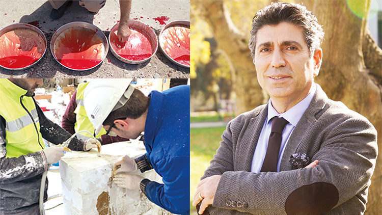 Tarihi binalara kanlı kireç
