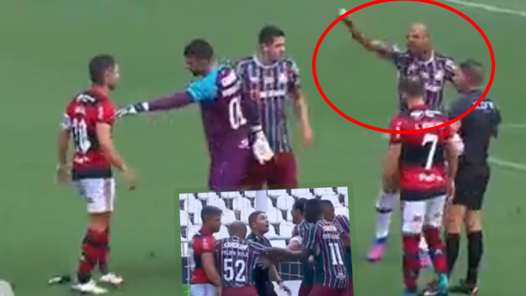 Flamengo - Fluminense maçında Felipe Melo ile Diego Ribas kavga etti Flamengo - Fluminense maçında Felipe Melo ile Diego Ribas kavga etti