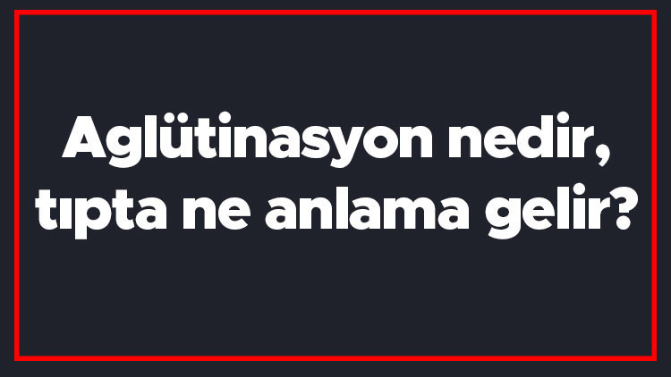 Aglütinasyon nedir, tıpta ne anlama gelir Testinde pozitif ve negatif ne anlama gelir