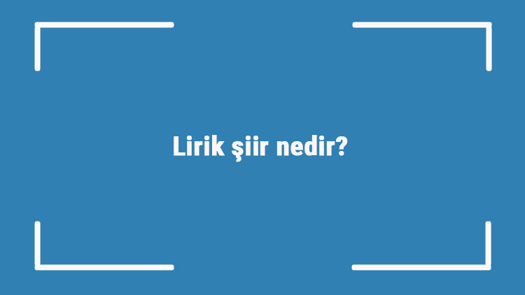 Lirik şiir nedir Özellikleri nelerdir Lirik şiir yazan önemli şairler Lirik şiir nedir Özellikleri nelerdir Lirik şiir yazan önemli şairler