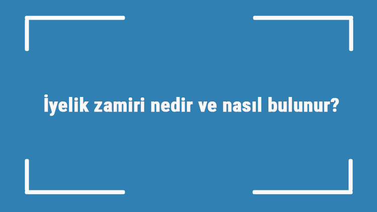 İyelik zamiri nedir ve nasıl bulunur İyelik zamiri örnek cümleleri ile konu anlatımı İyelik zamiri nedir ve nasıl bulunur İyelik zamiri örnek cümleleri ile konu anlatımı