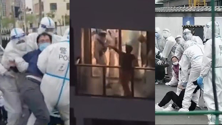 İnanılmaz görüntüler... Şangayda Kovid çatışması