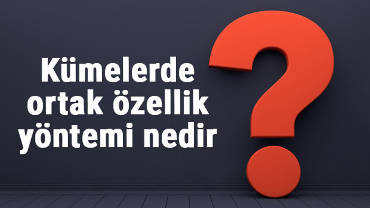 Kümelerde ortak özellik yöntemi nedir ve nasıl yapılır Örnekleri ile konu anlatımı