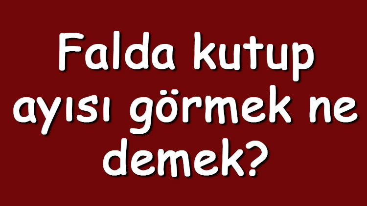 Falda kutup ayısı görmek ne demek Kahve falında kutup ayısı çıkması anlamı nedir