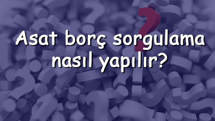 Asat borç sorgulama nasıl yapılır Telefon numarası veya E-Devlet ile ASAT borç nasıl sorgulanır