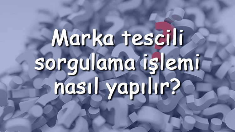 Marka tescili sorgulama işlemi nasıl yapılır E-Devlet üzerinden marka tescili nasıl öğrenilir
