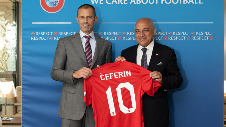 TFF Başkanı Mehmet Büyükekşi’den UEFA Başkanı Ceferin’e ziyaret