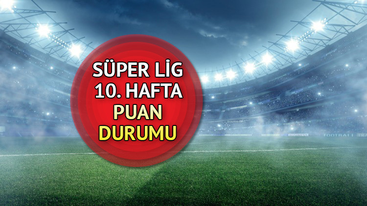 Süper Lig puan durumu nasıl Spor Toto Süper Lig 10. hafta maç sonuçları ve puan tablosu