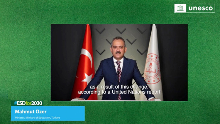 Özer, BM konferansında konuştu: 9 milyon öğrenci sıfır atık eğitimi aldı