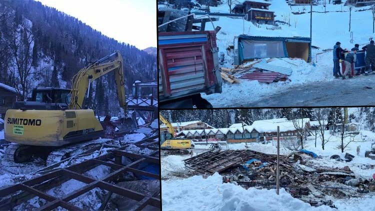 Kesin korunacak hassas alan ilan edilen Ayder Yaylasında yıkımlar başladı
