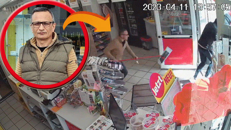 Soyguncuları süpürgeyle kovaladı