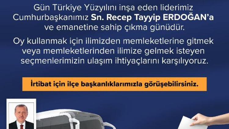 AK Partiden ikinci tur öncesi ulaşım desteği
