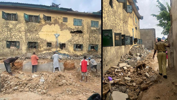 Şiddetli yağışlara hapishaneye zarar verince118 mahkum kaçtı