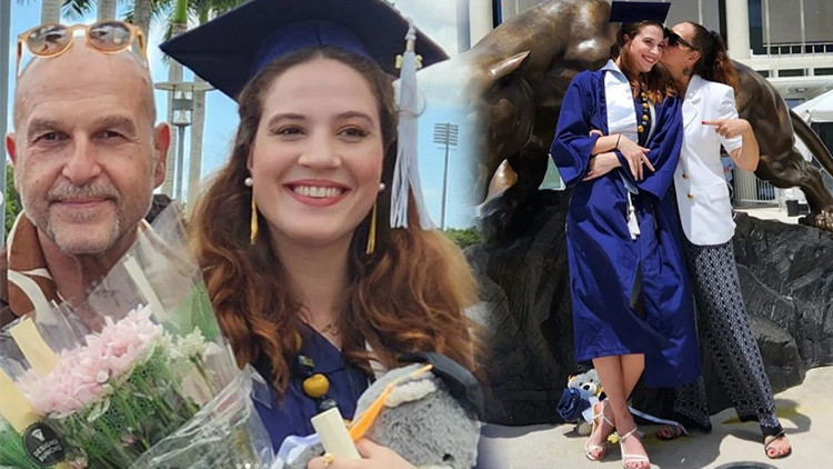 Eski eşler aynı karede... Kızımız yüksek derece ile mezun oldu