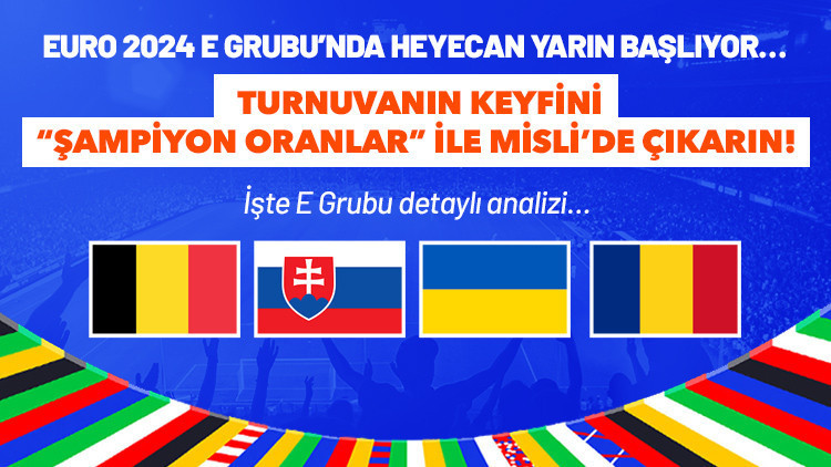 EURO 2024 E Grubu detaylı analizi, turnuvaya özel oyunlar ve çok daha fazlası burada Heyecanı Şampiyon Oran’la Misli’de Yaşa... EURO 2024 E Grubu detaylı analizi, turnuvaya özel oyunlar ve çok daha fazlası burada Heyecanı Şampiyon Oran’la Misli’de Yaşa...