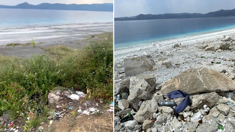 Salda Gölünde tepki çeken görüntü Her yerde çöp görmek mümkün Salda Gölünde tepki çeken görüntü Her yerde çöp görmek mümkün