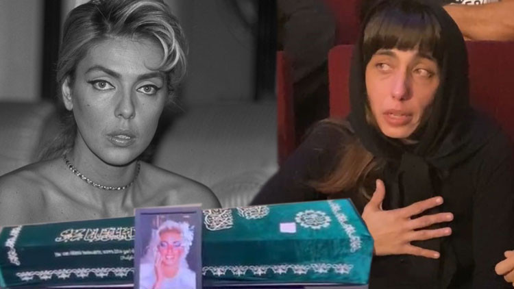 Ahu Tuğbaya veda... Meriç Erkan tabutun başından ayrılmadı