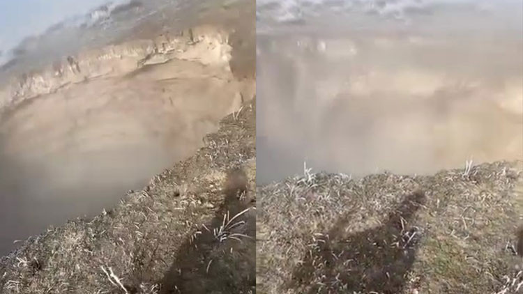 Konyada obruk oluşumu saniye saniye görüntülendi