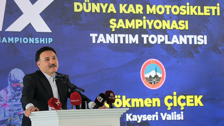 Erciyeste düzenlenecek Dünya Kar Motosikleti Şampiyonasının tanıtım toplantısı yapıldı