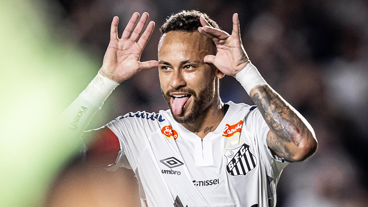 Neymar, Santos galibiyetinde parladı Neymar, Santos galibiyetinde parladı