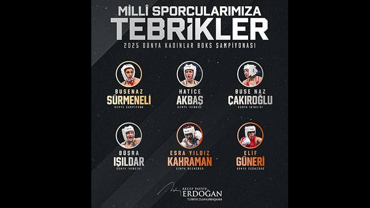 Cumhurbaşkanı Erdoğandan boks şampiyonasında derece alan kadın sporculara teşekkür Cumhurbaşkanı Erdoğandan boks şampiyonasında derece alan kadın sporculara teşekkür