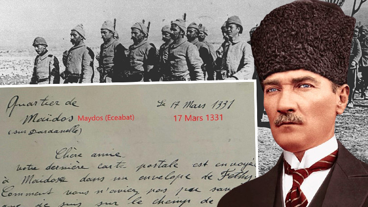 Mustafa Kemal Atatürkün 18 Marttan önce Madam Corinneye yazdığı mektup ortaya çıktı