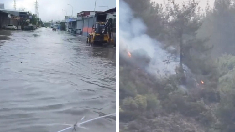 Osmaniye’de sağanak yağış Yıldırım, orman yangınına neden oldu